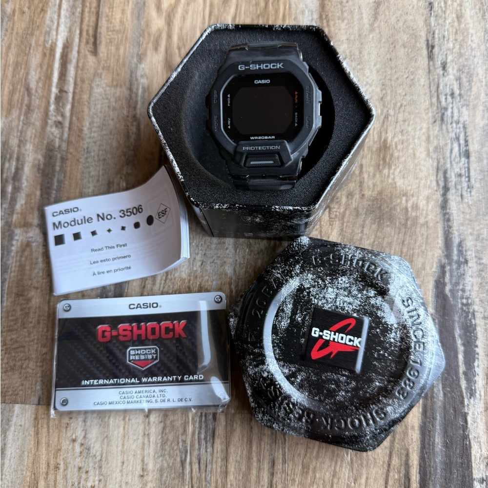 Casio G-Shock Watch Module 3506 Black WR20BAR w/ Box Papers Needs Battery